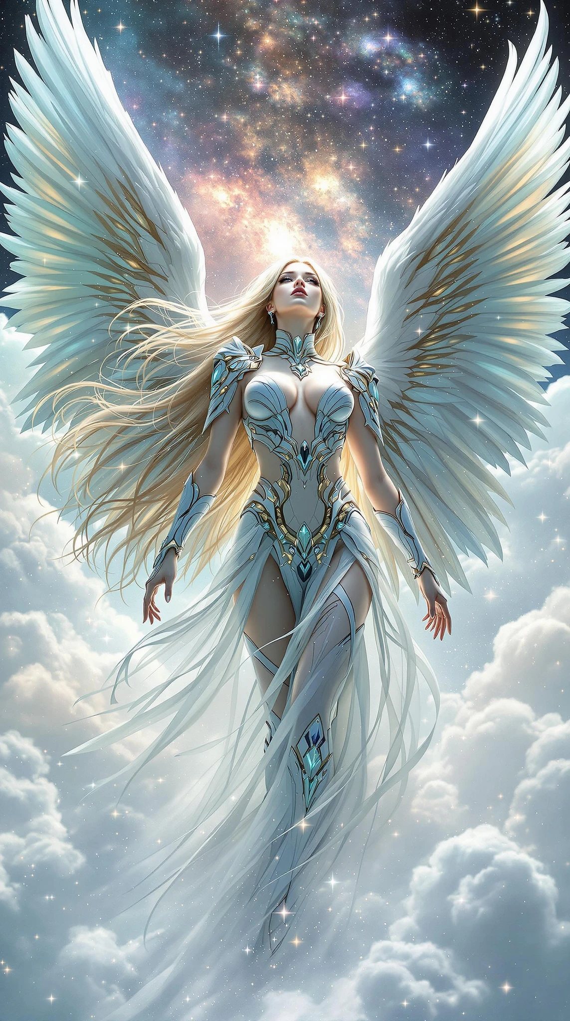 Futuristic Woman Archangel Wings