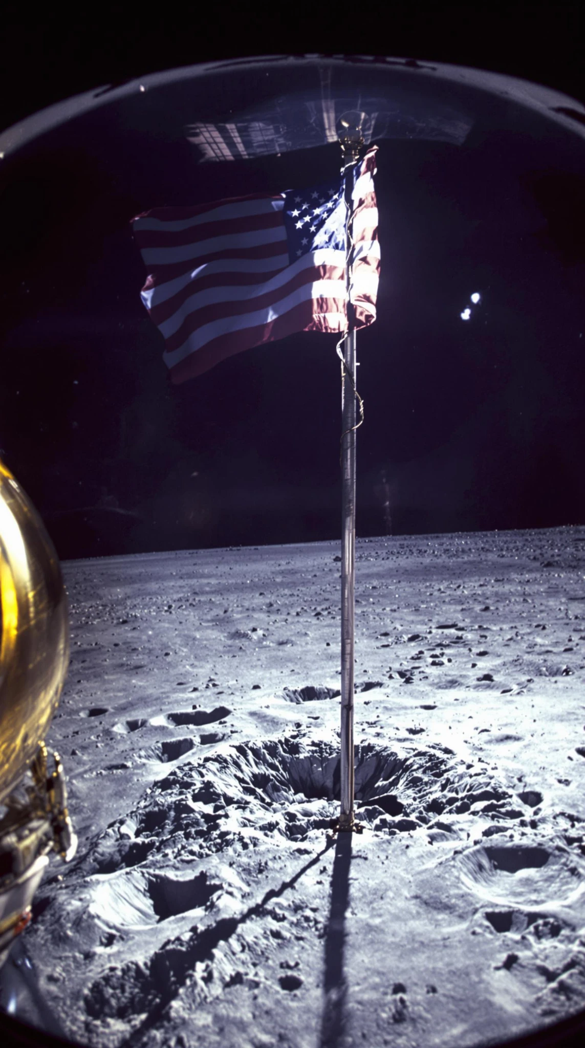 Astronaut Moon Flag POV