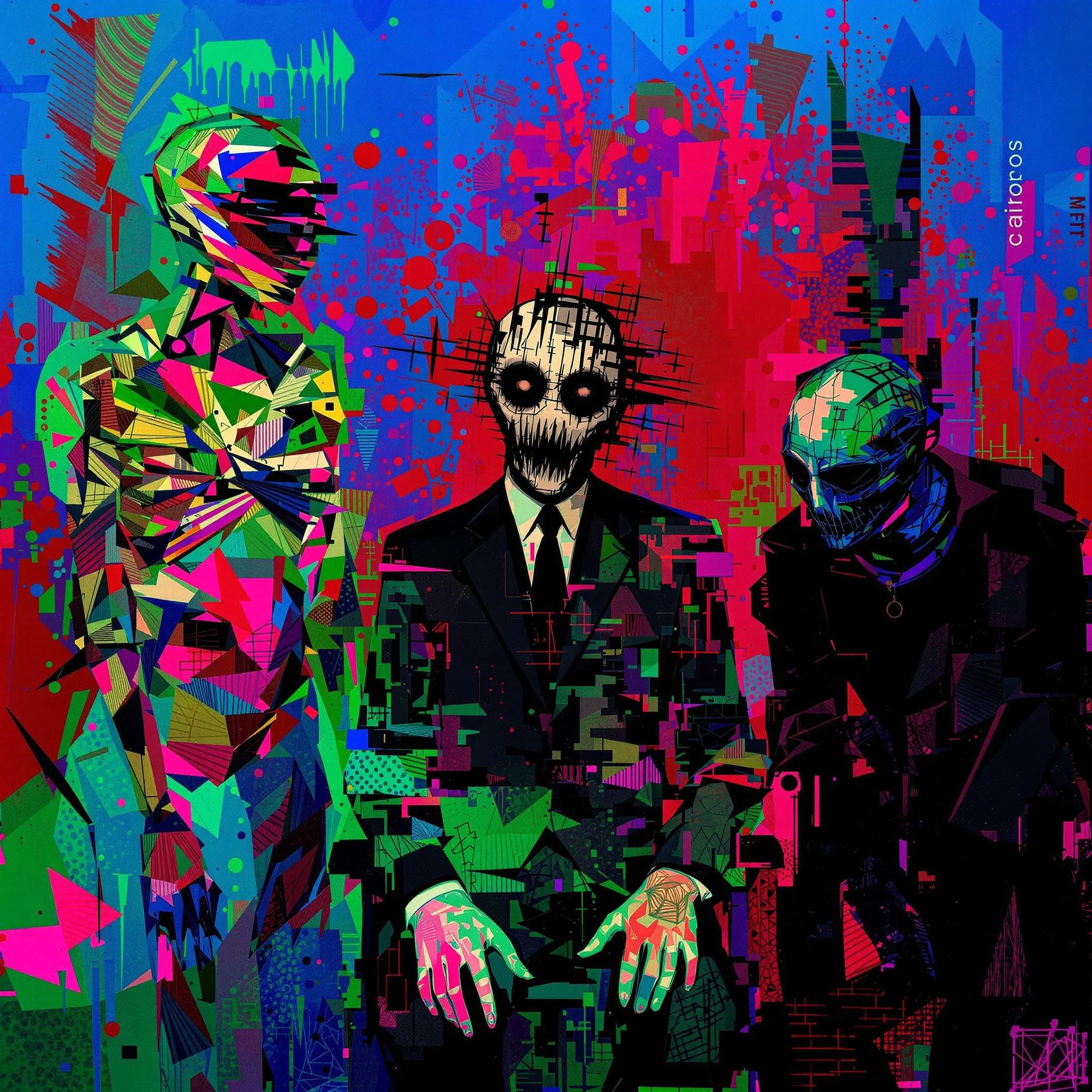 Abstract Figures Digital Glitch