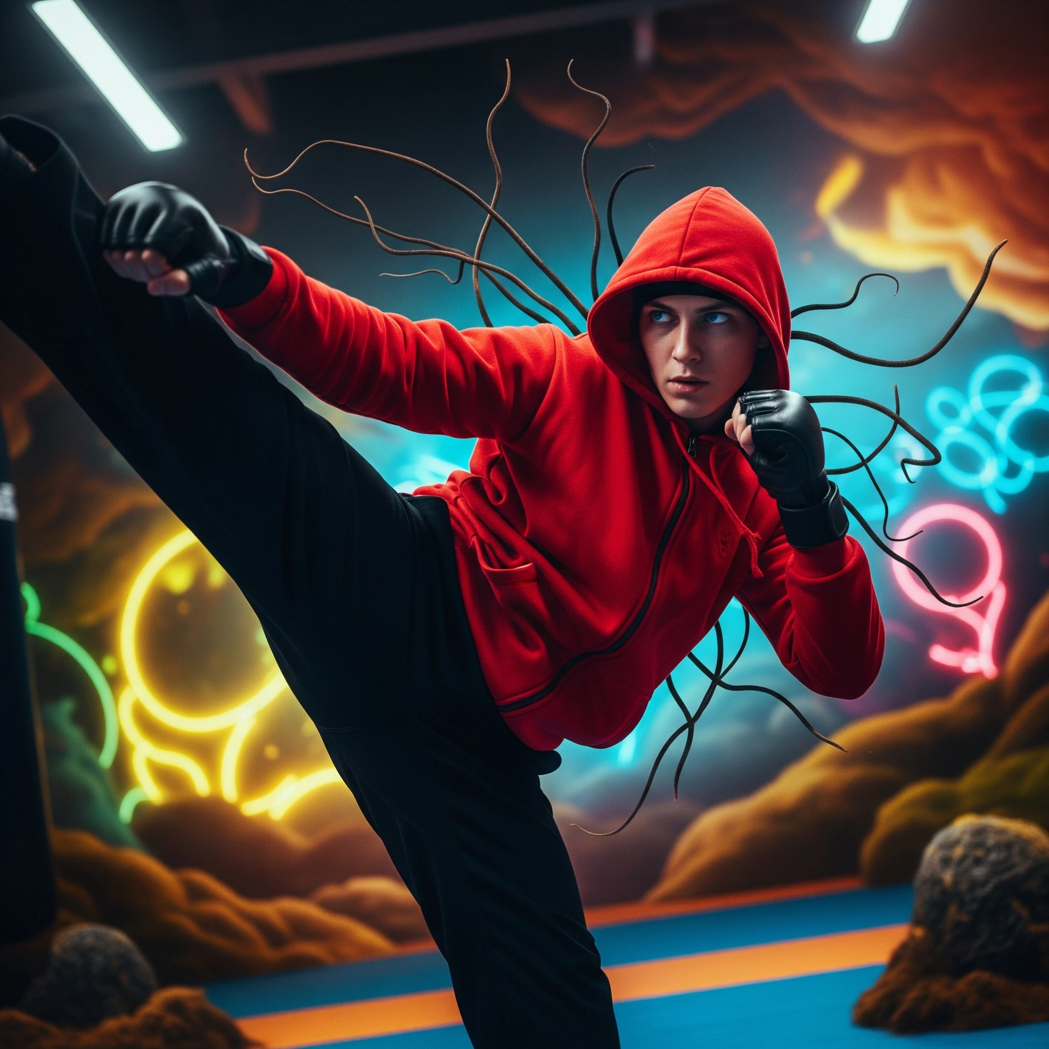 Martial Artist Red Hoodie