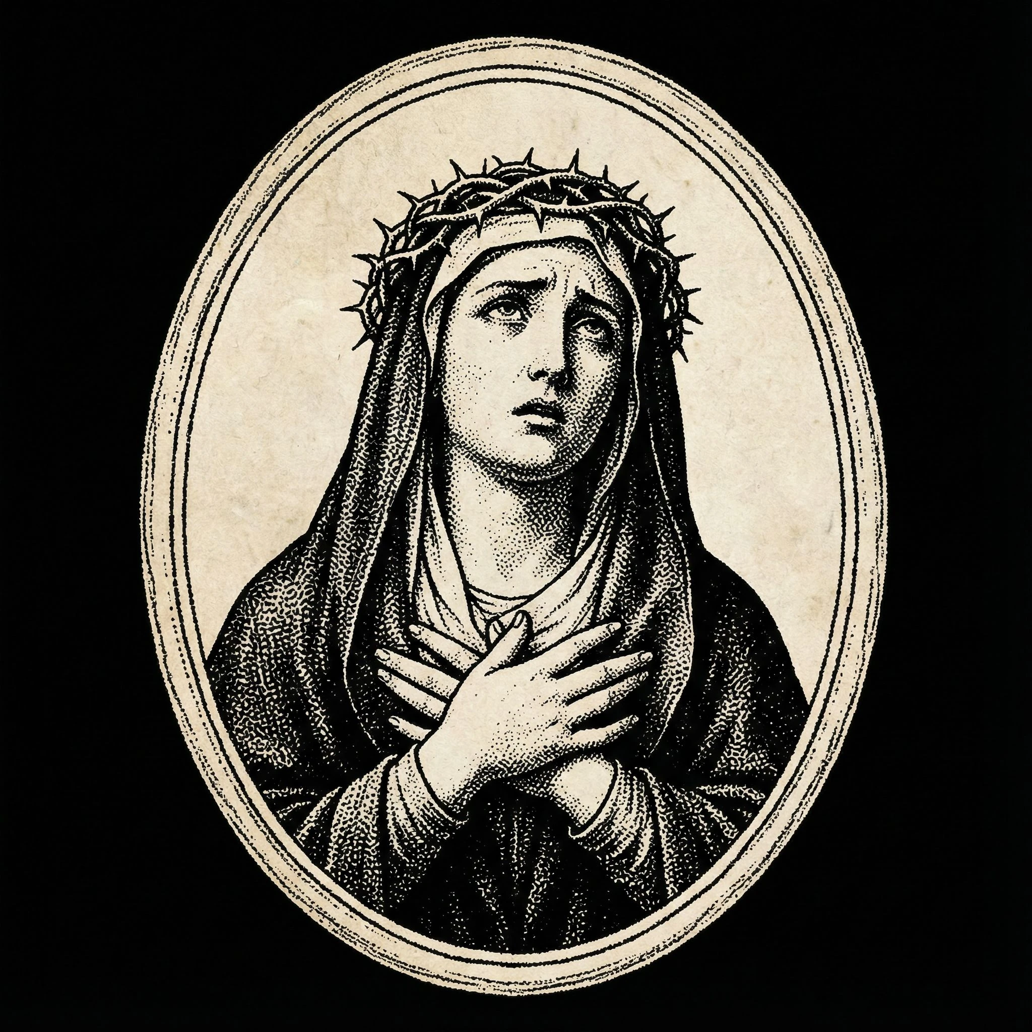 Saint Black White Stipple