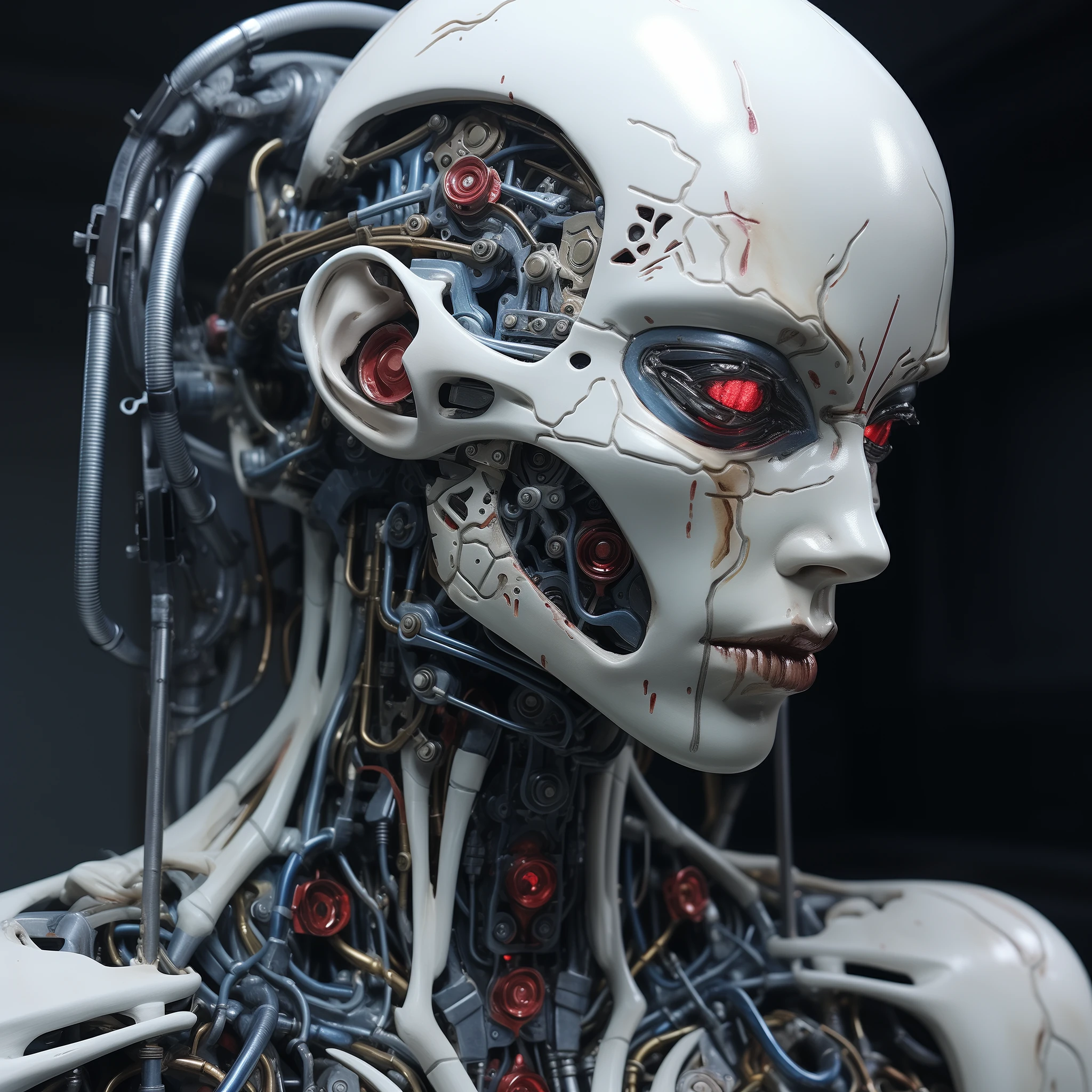 Half Cyborg Futuristic Portrait