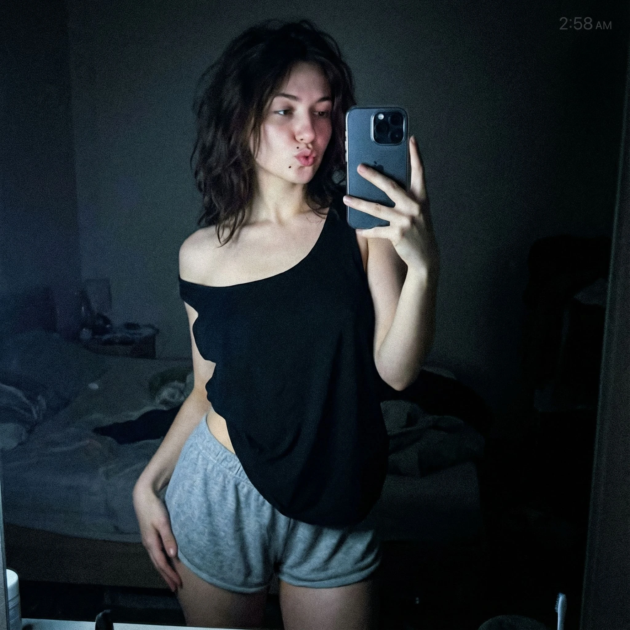Woman Bedroom Selfie Portrait