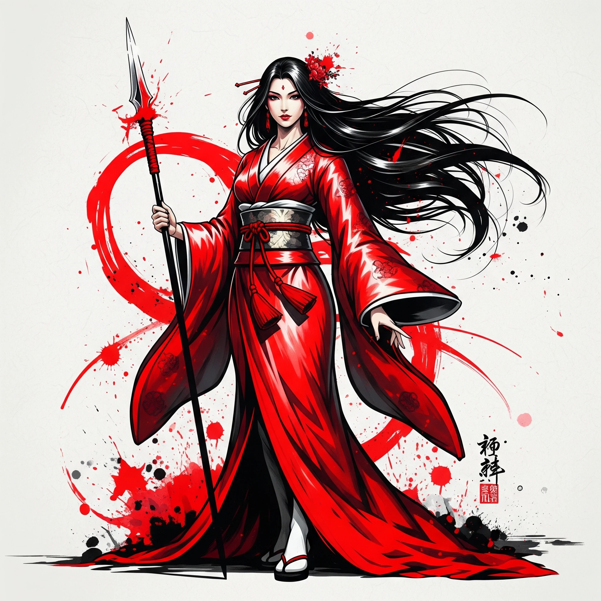 Japanese Woman Kimono Warrior