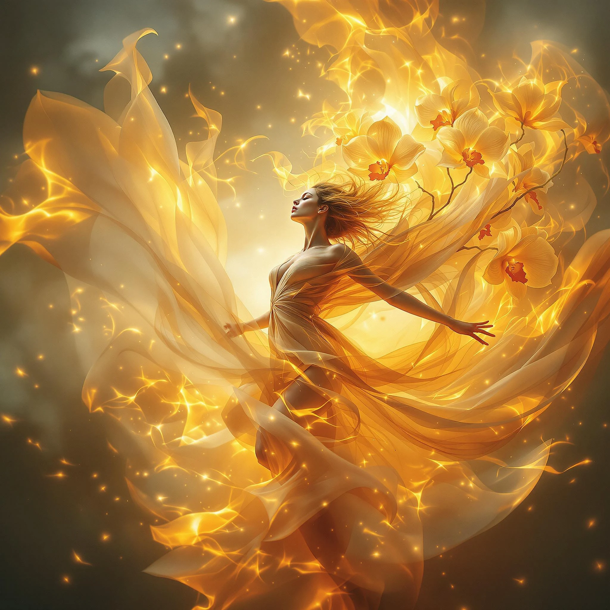 Dancer Triple Exposure Flame