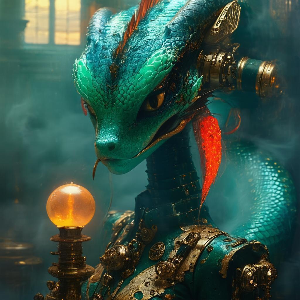 Jinx as a Steampunk Underwater Naga