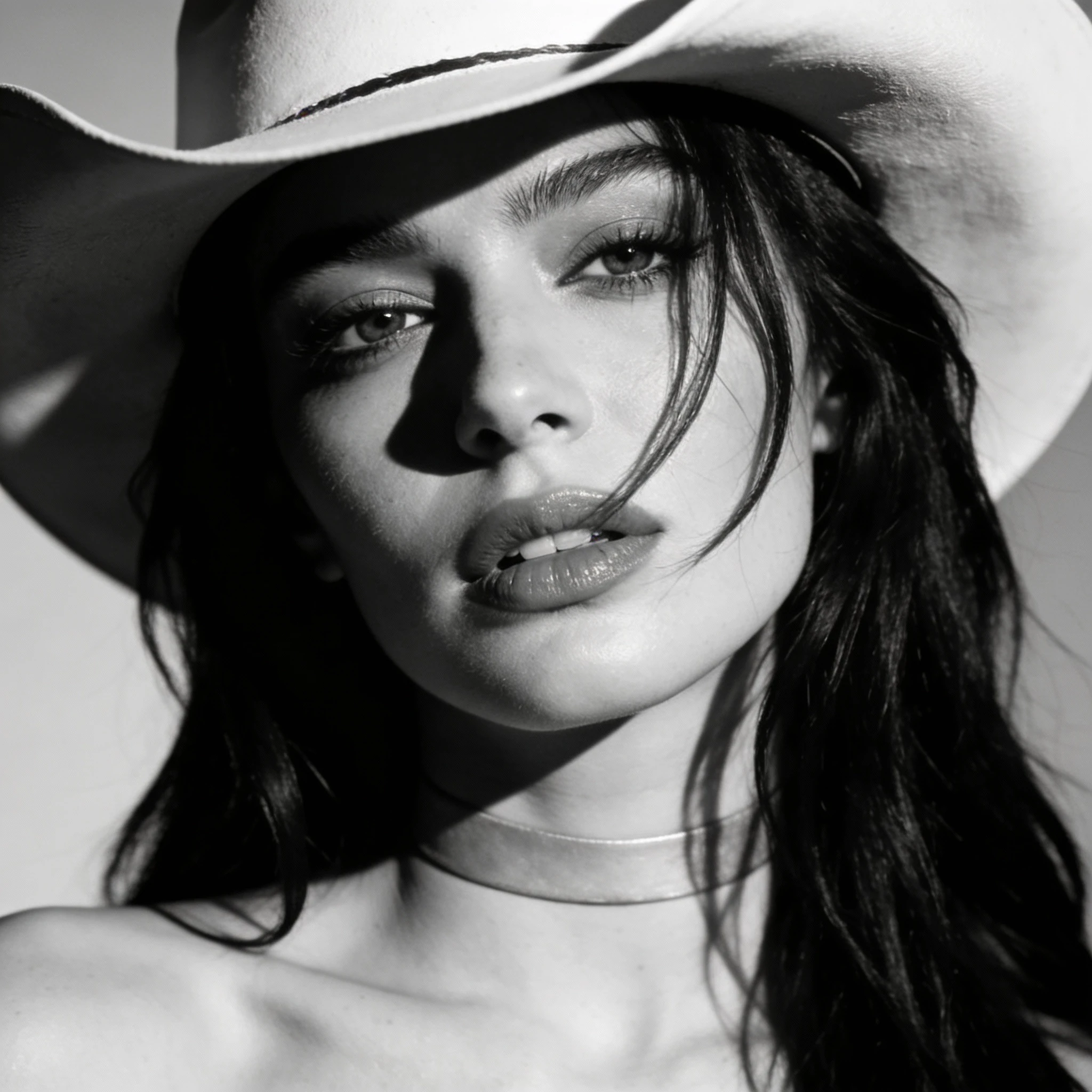 Woman Cowboy Hat Portrait