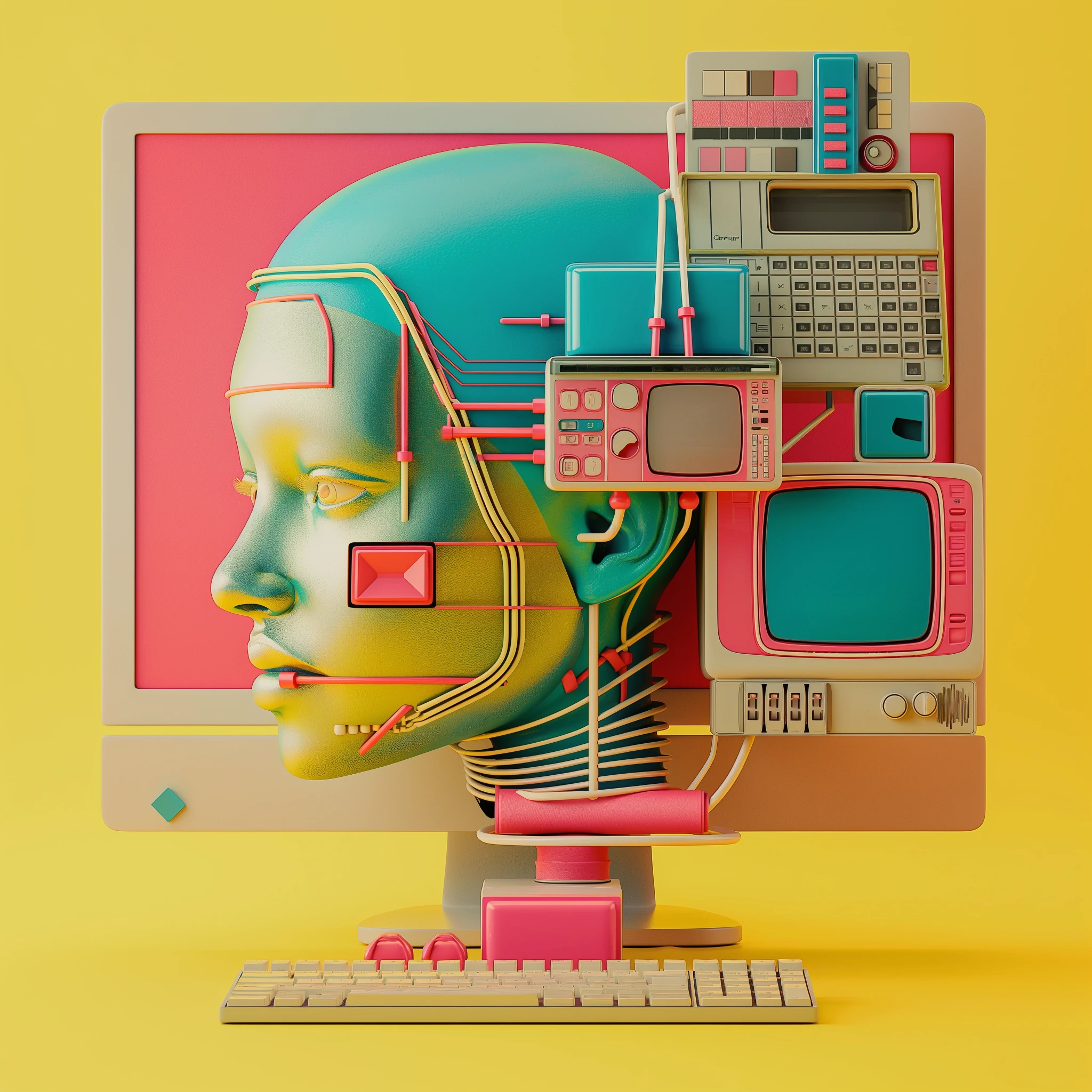 Computer Desk Monitor Scene