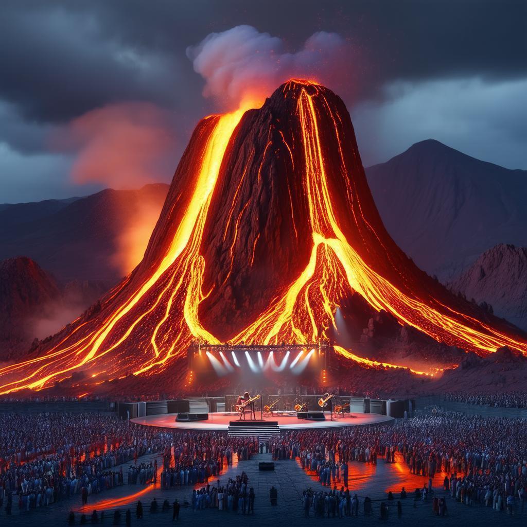Rock Concert Raging Amid Volcanic Eruption