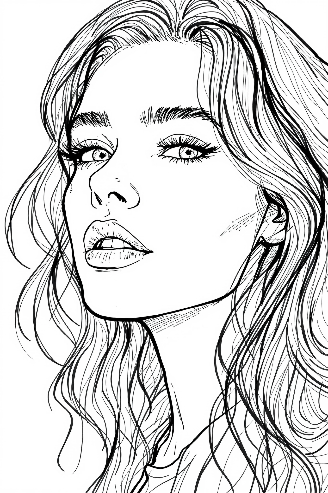 Woman Clean Line Art