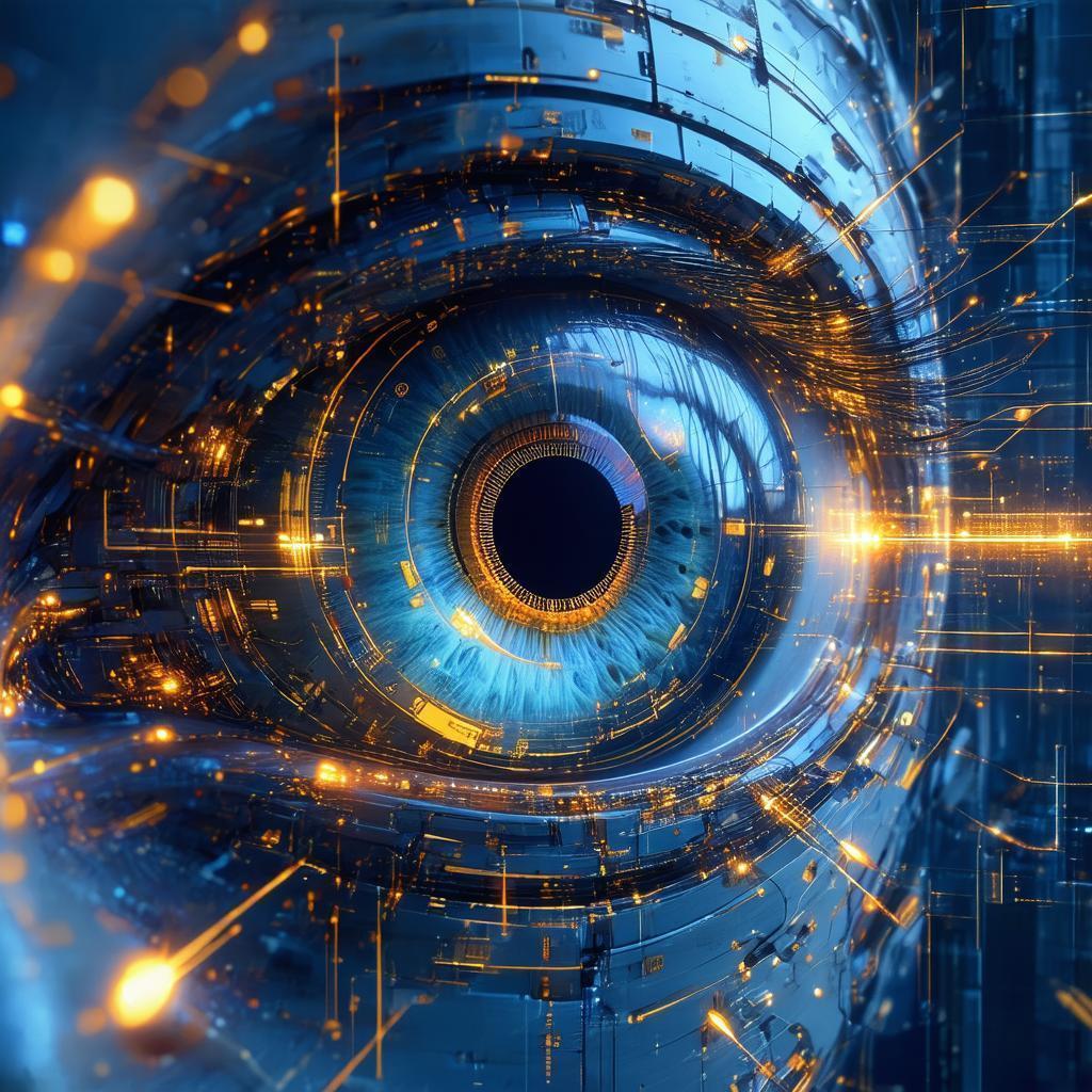 Hypnotic Iris of a Cybernetic Human Eye