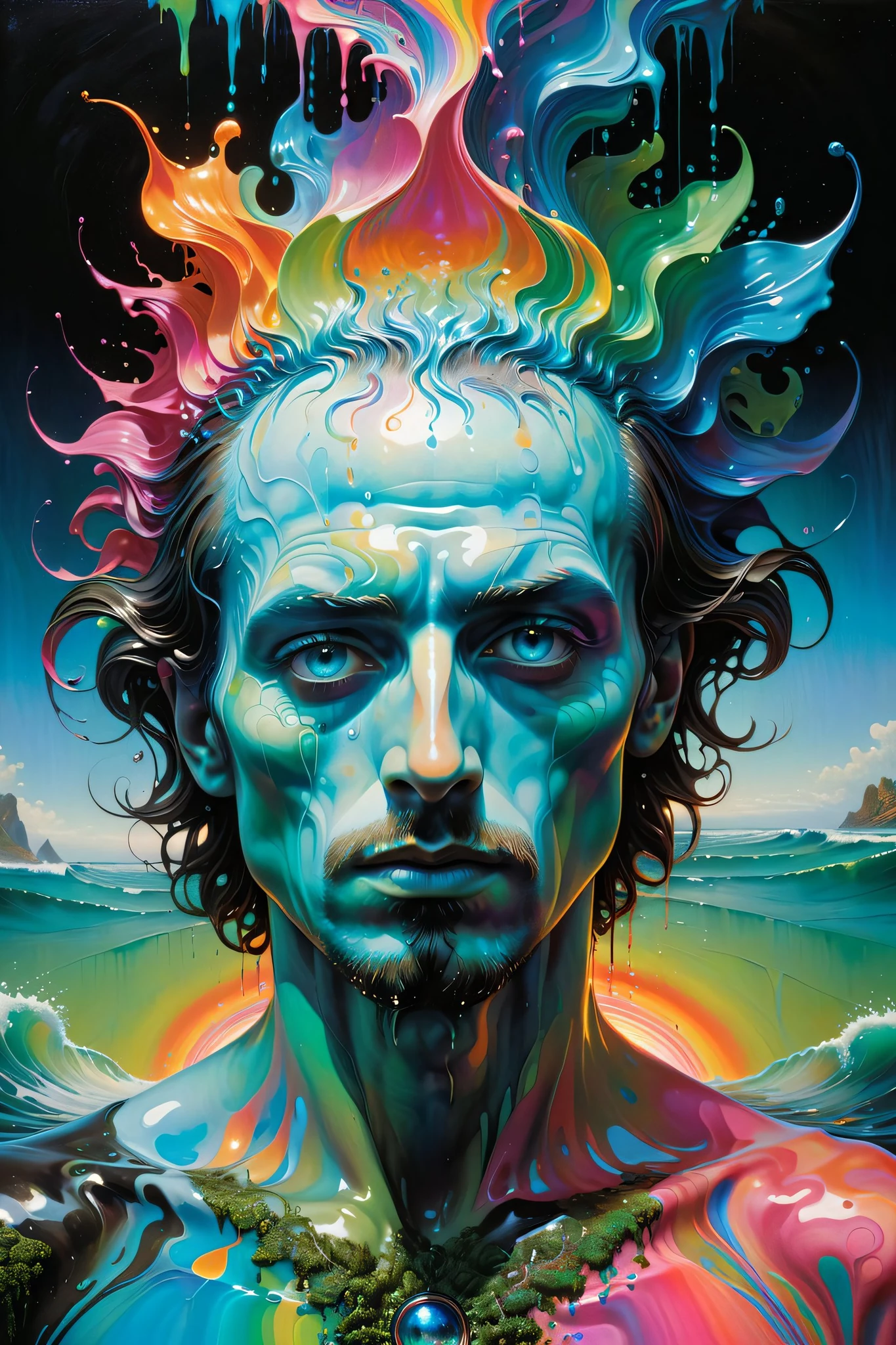 Psychedelic Bioluminescent Surreal Portrait