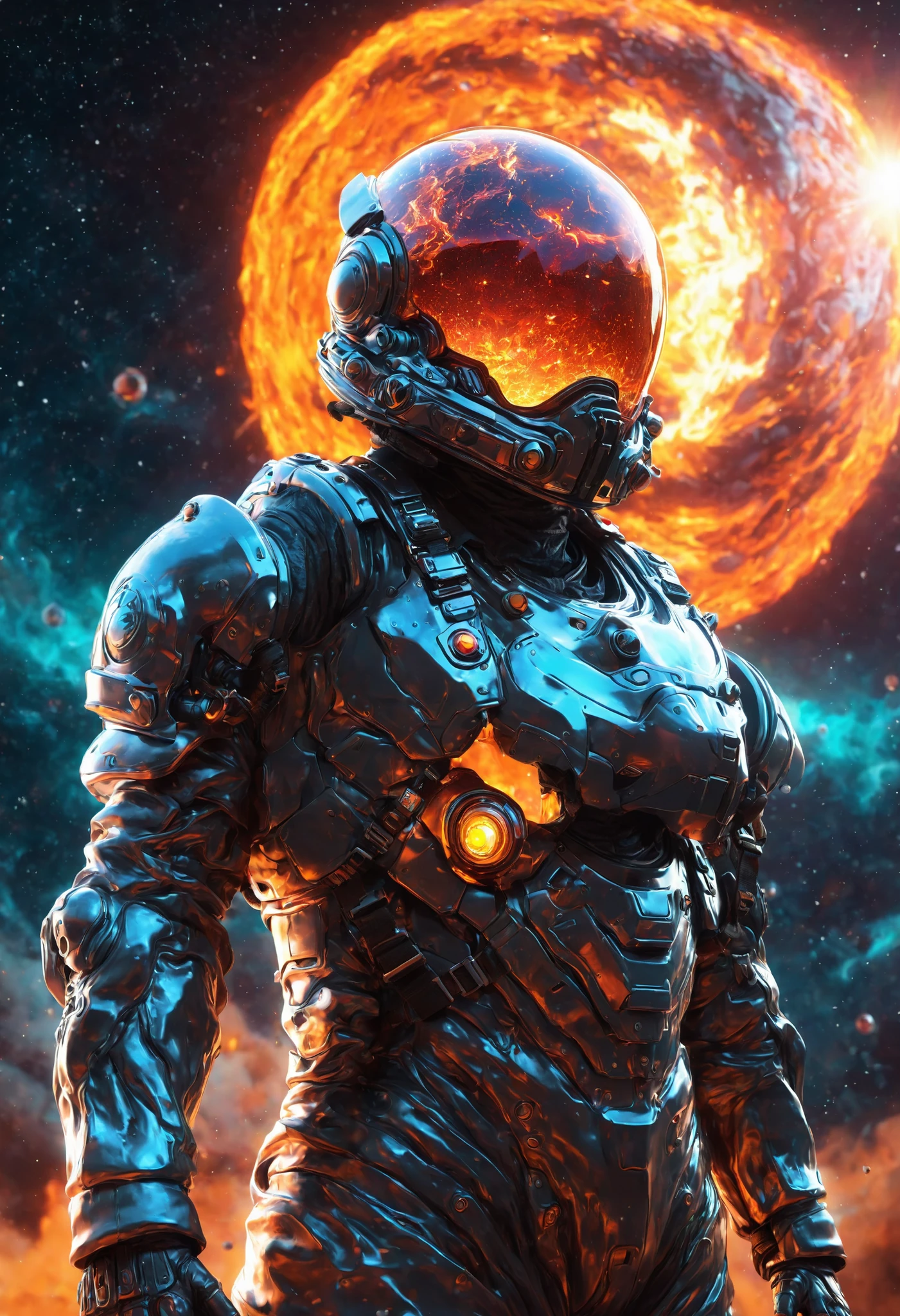 Cosmic Pilot Suit Falling Space