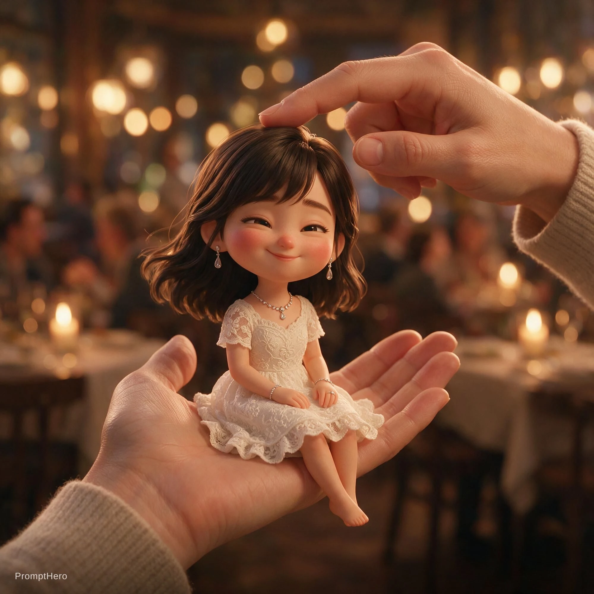 Chibi Figurine Touch Hand Animation