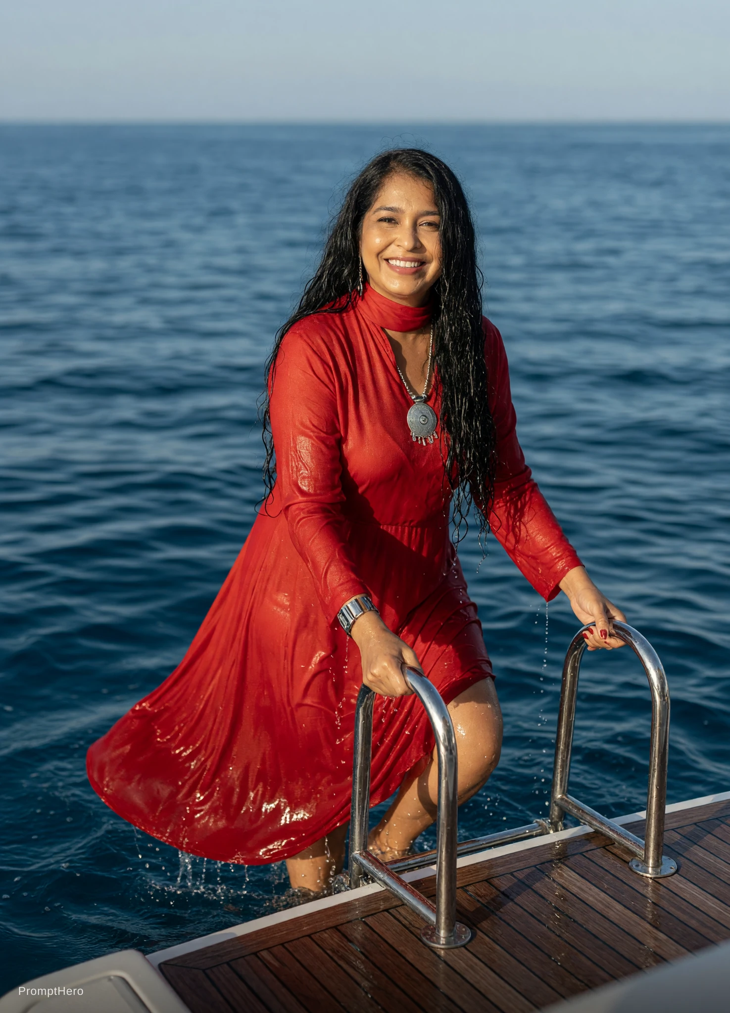 Woman Ocean Yacht Emergence