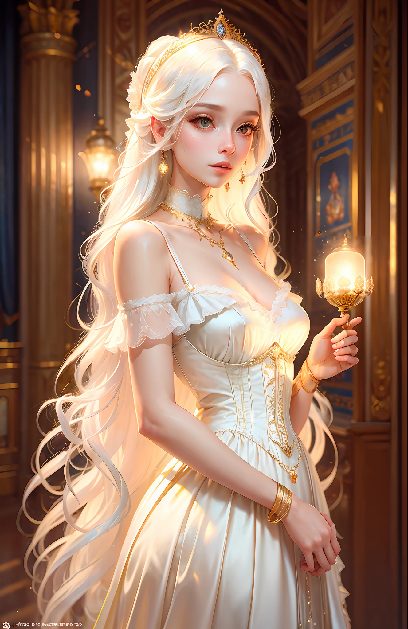 Victorian Woman White Dress