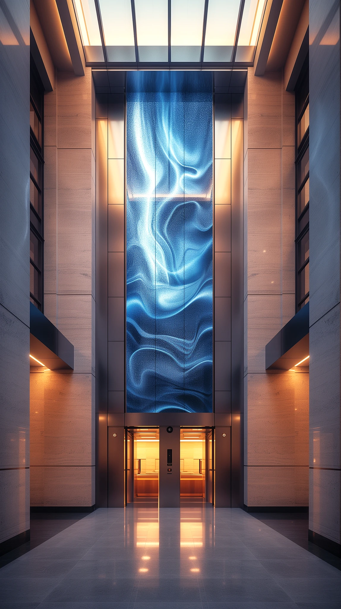 Minimalist Elevator Lobby Art Installation
