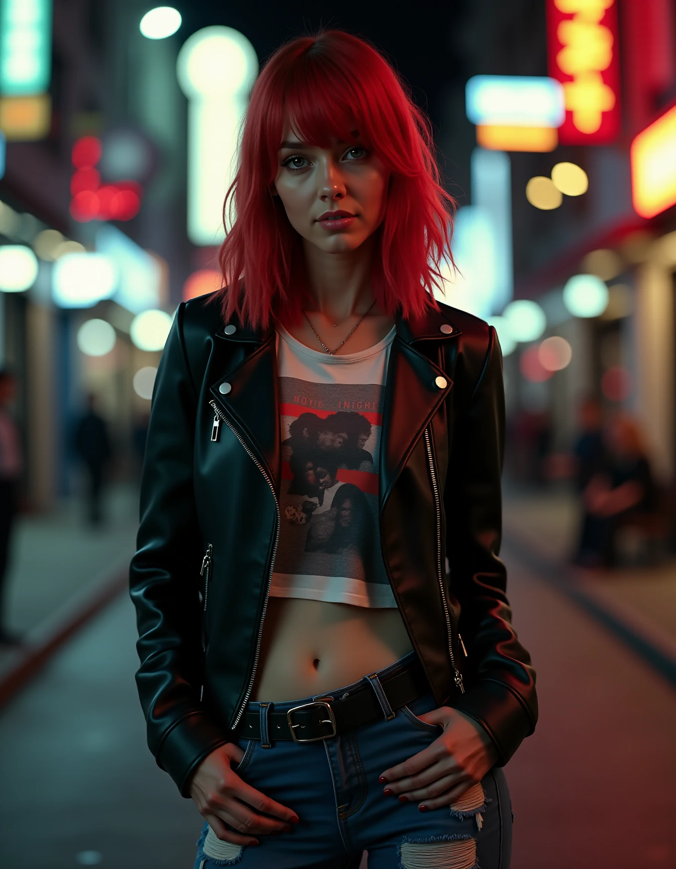 City Girl Red Hair Neon