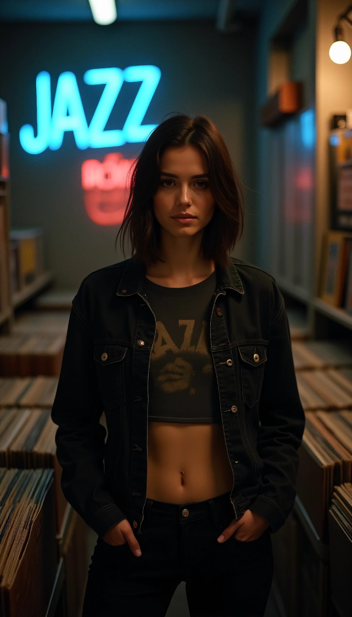 Vinyl Record Store Nocturnal Woman