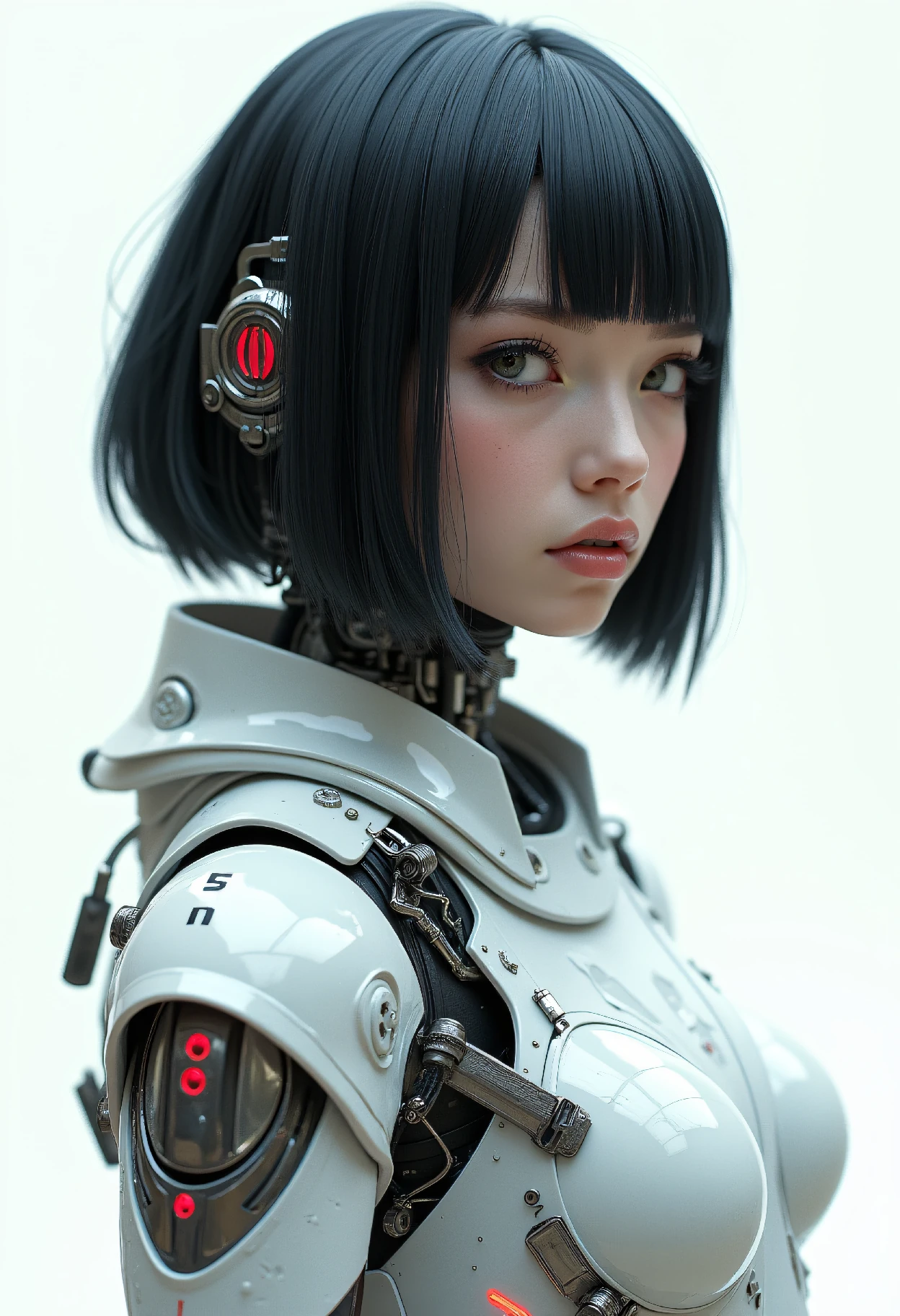 Glossy Android Cyborg Studio Portrait
