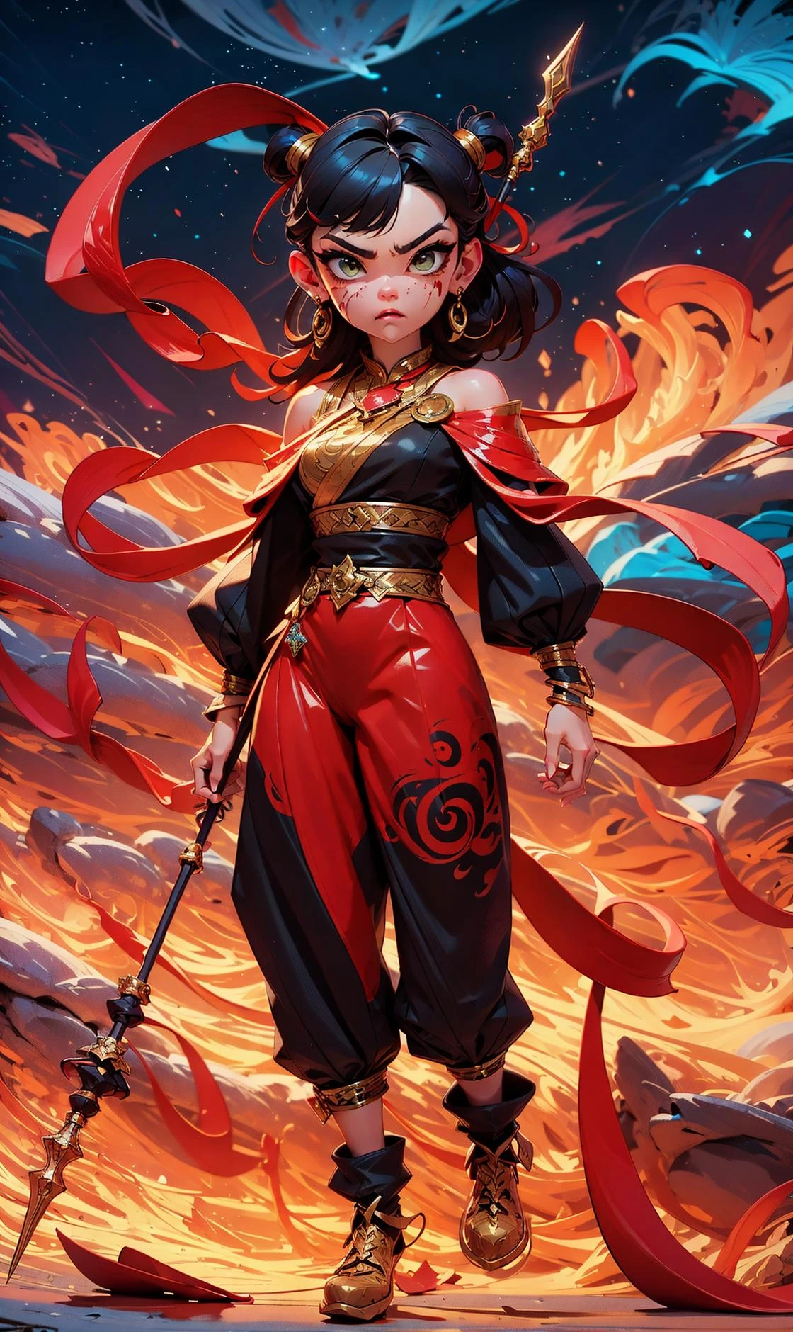Warrior Girl Flying Battle