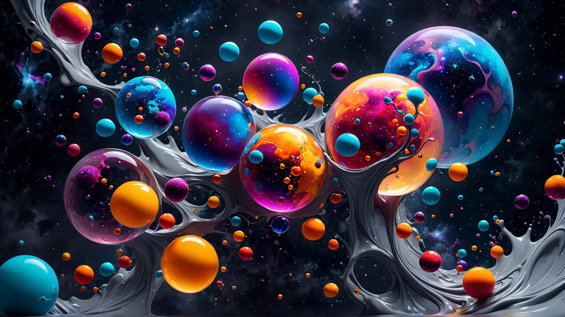 Nebula Splatter Abstract Art
