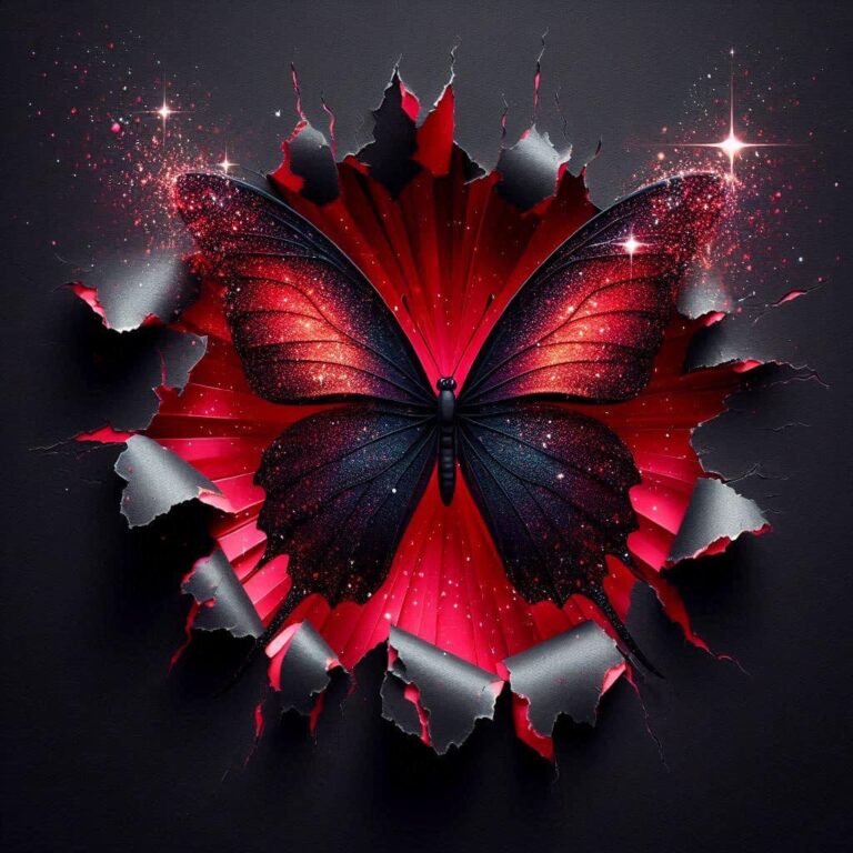 3D Ripped Paper Effect with Stardust Butterfly