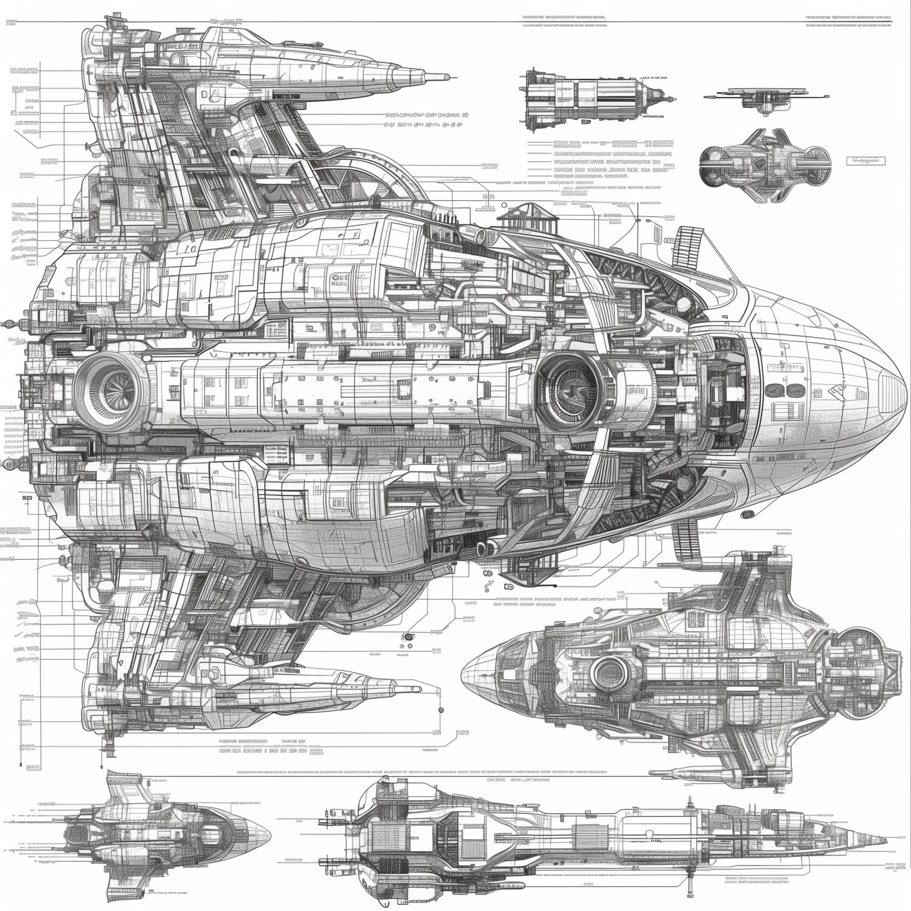 Spaceship Blueprint Schematic