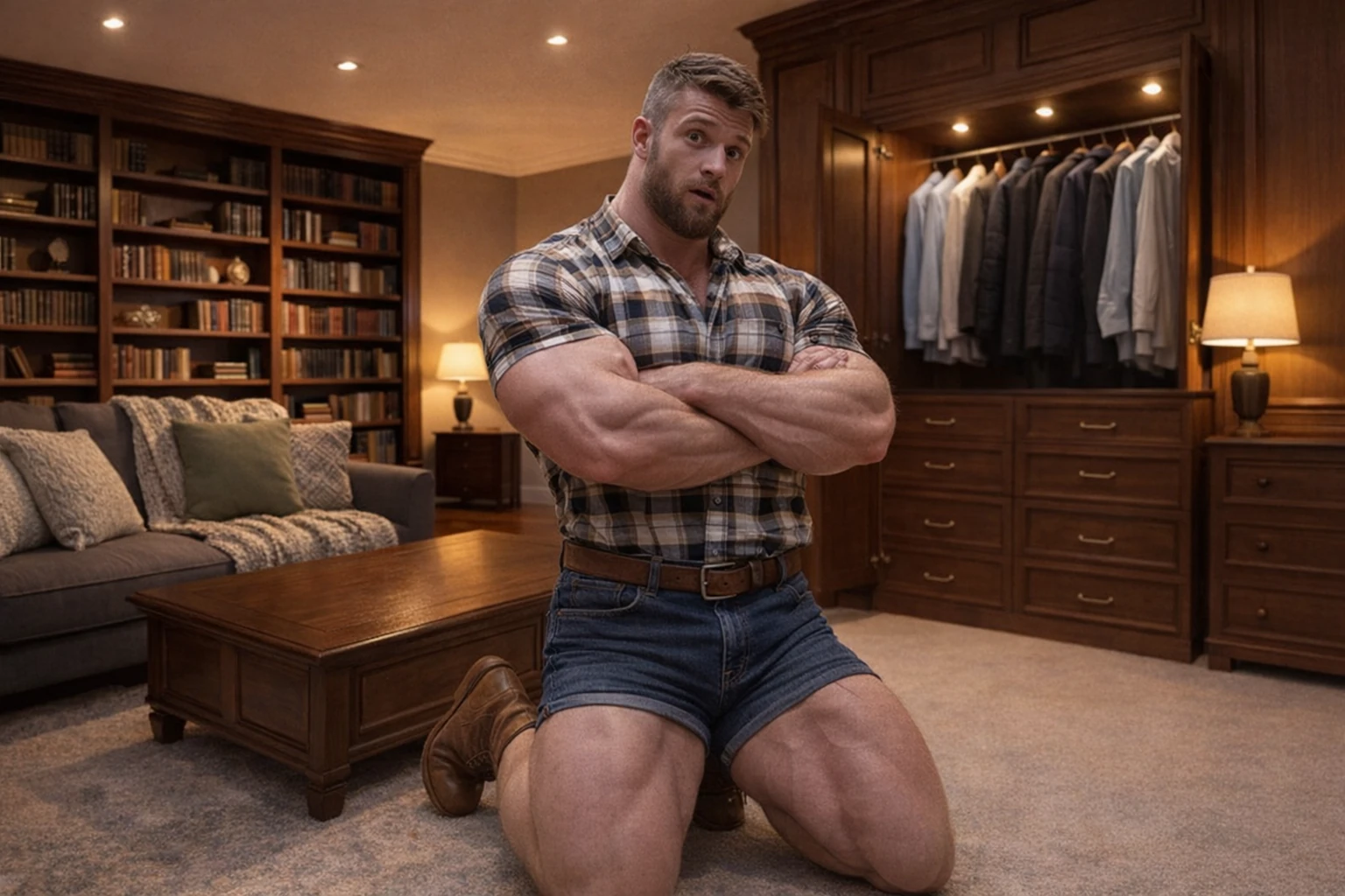 Bodybuilder Plaid Shirt