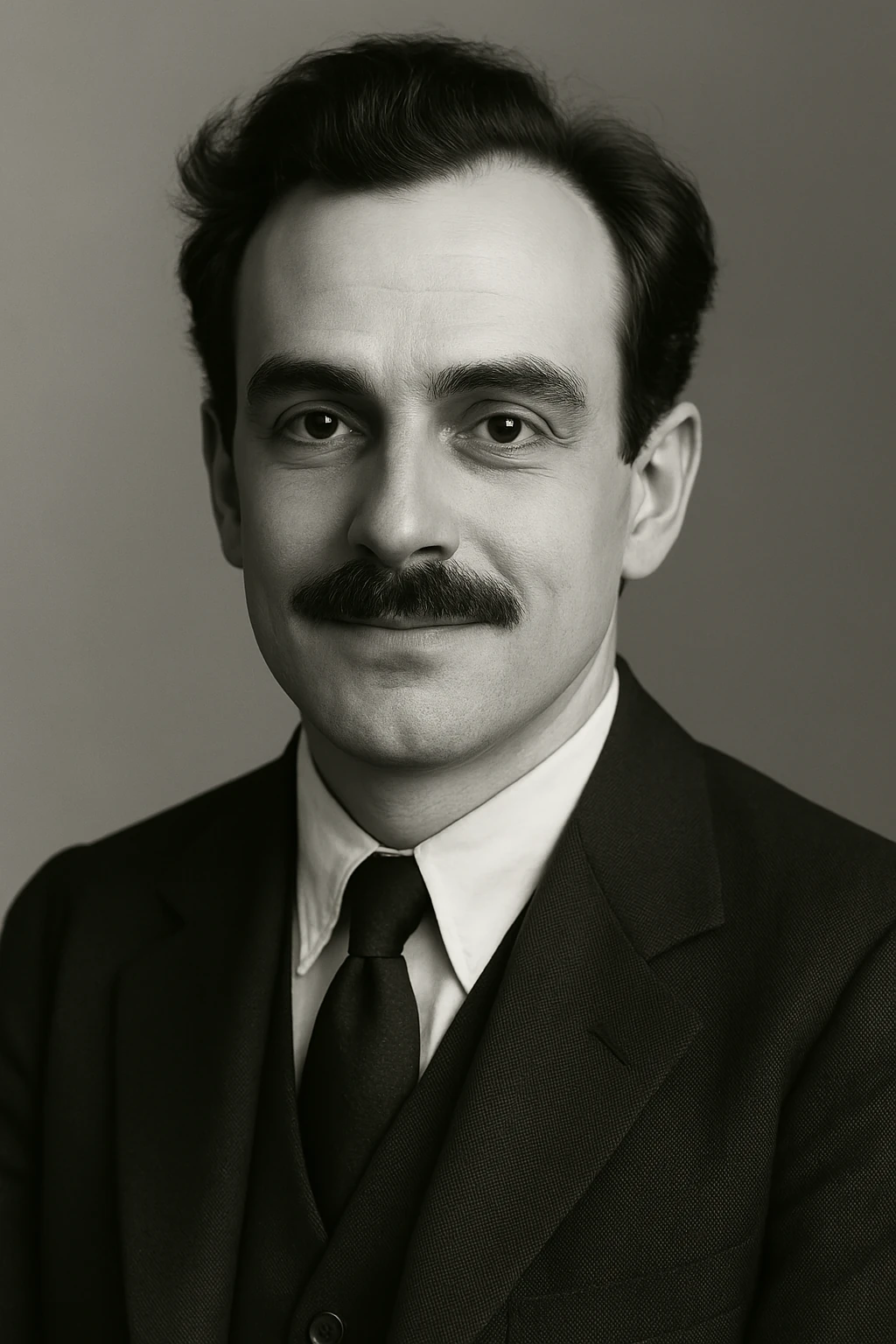 Mustachioed Man Vintage Studio Portrait
