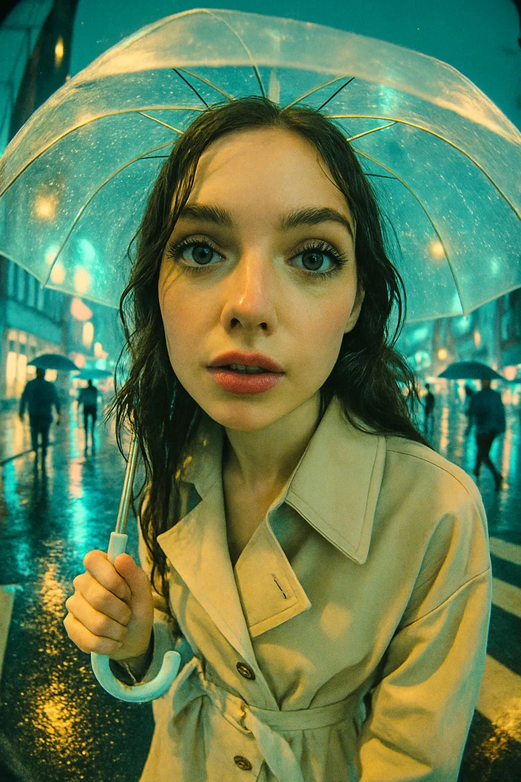 Woman Rain Coat Urban