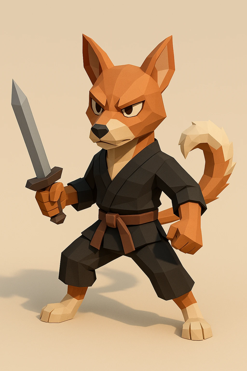 Low-poly Dog Character Design