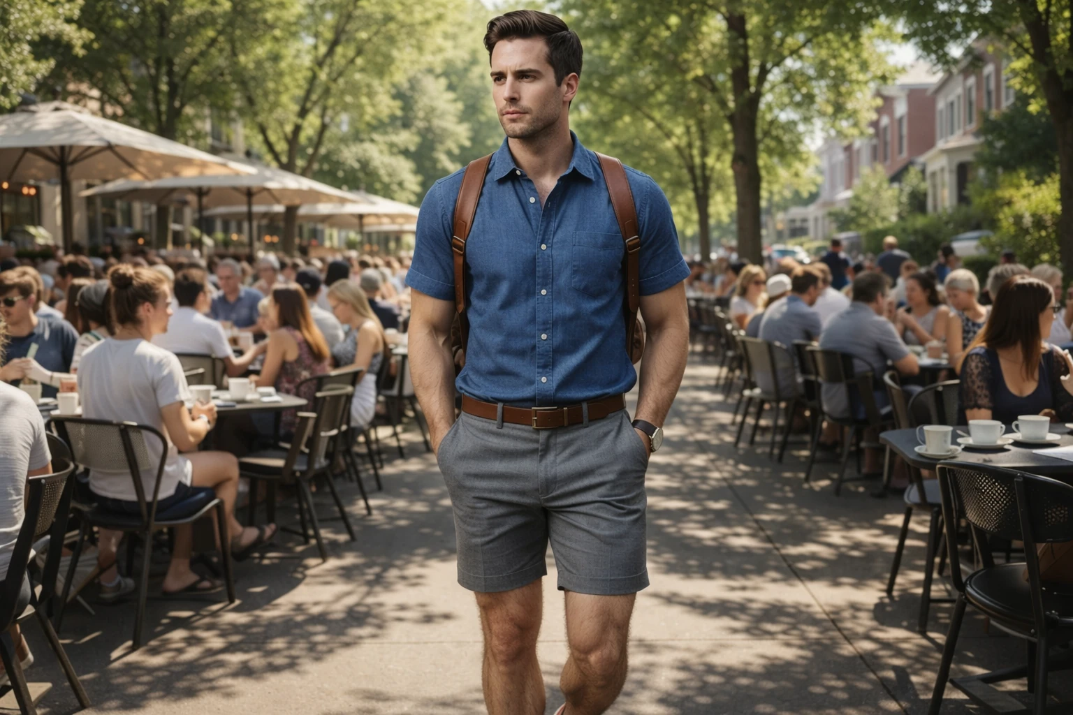 Man Coffee Shop Street