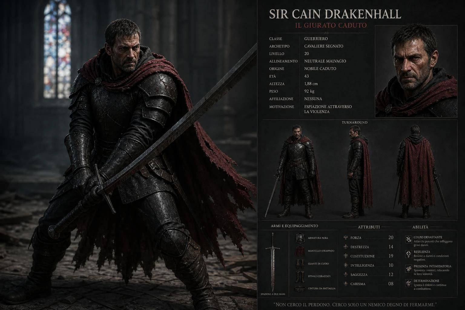 Character Sheet Armor Warrior