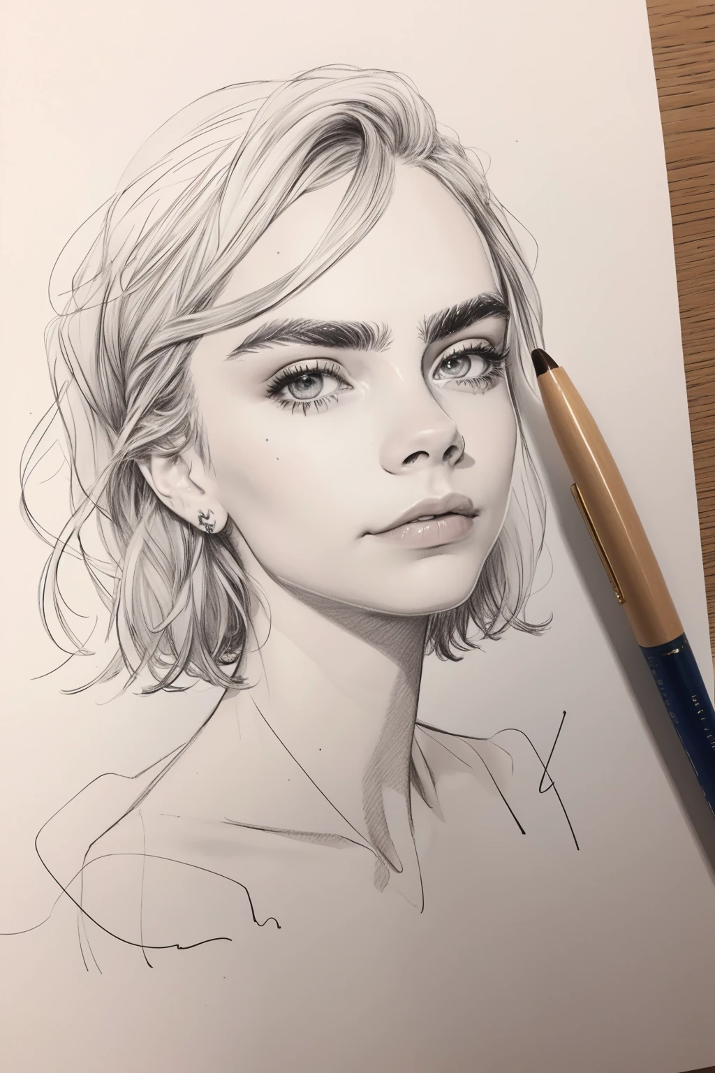 Cara Delevingne Sketch Portrait