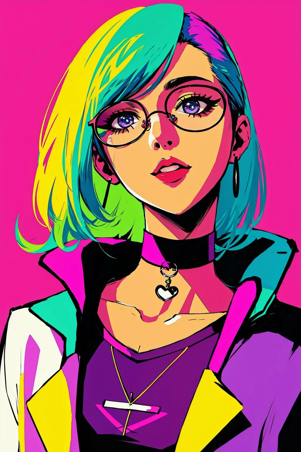 Neon Aesthetic Portrait Style