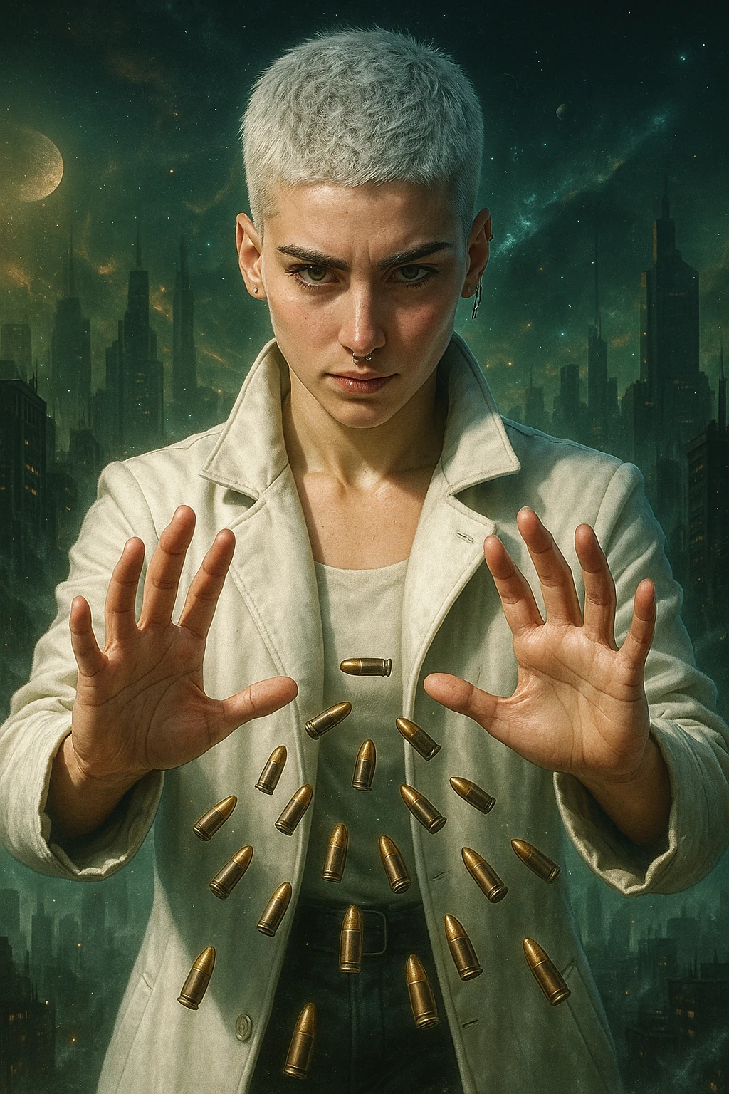 Matrix Woman Bullets Portrait