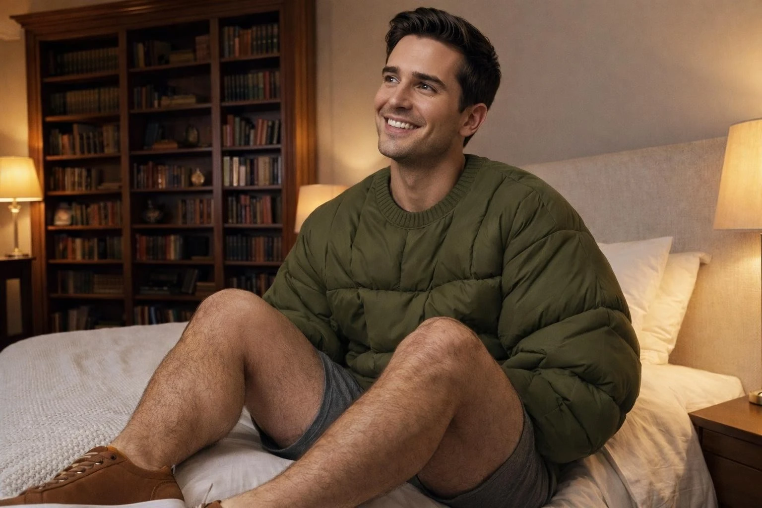 Man Bed Olive Sweater