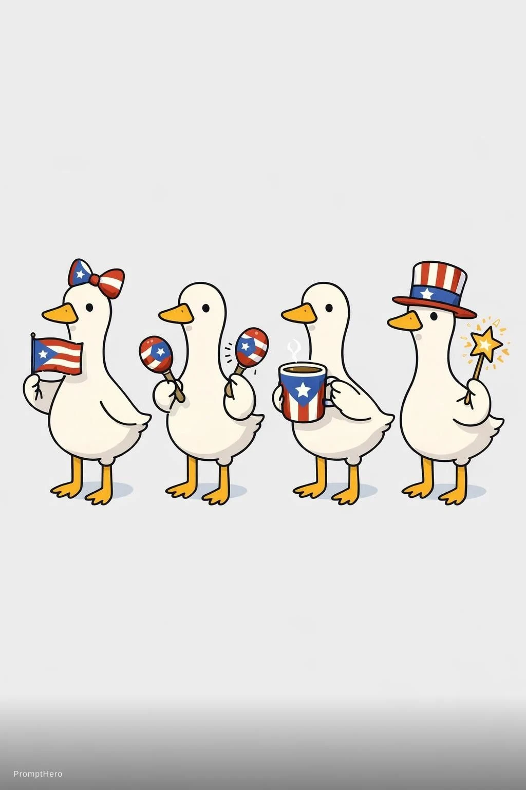 Puerto Rico Geese Cartoon Lineup