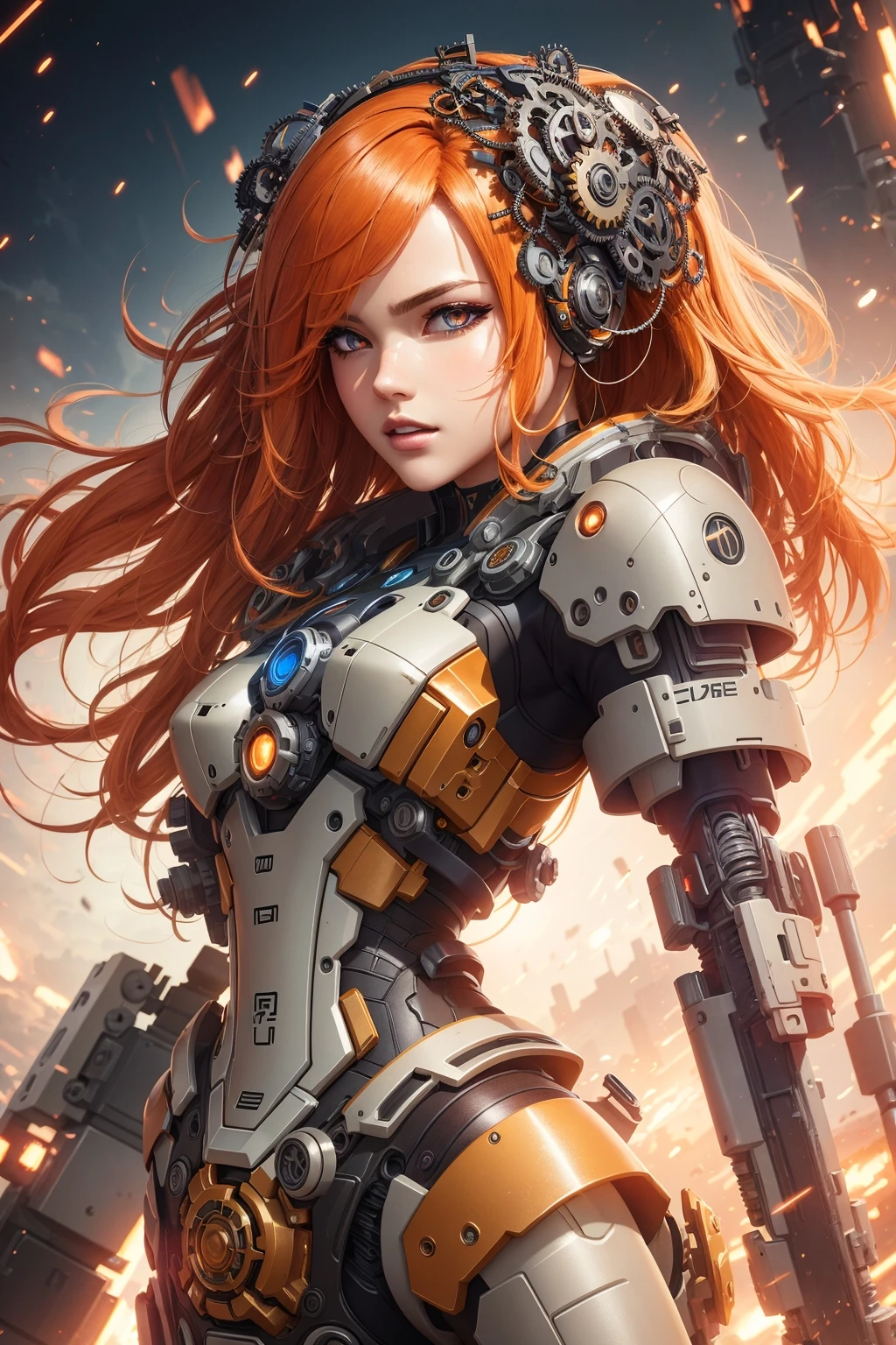 Robot Cybernetic Steampunk Gears