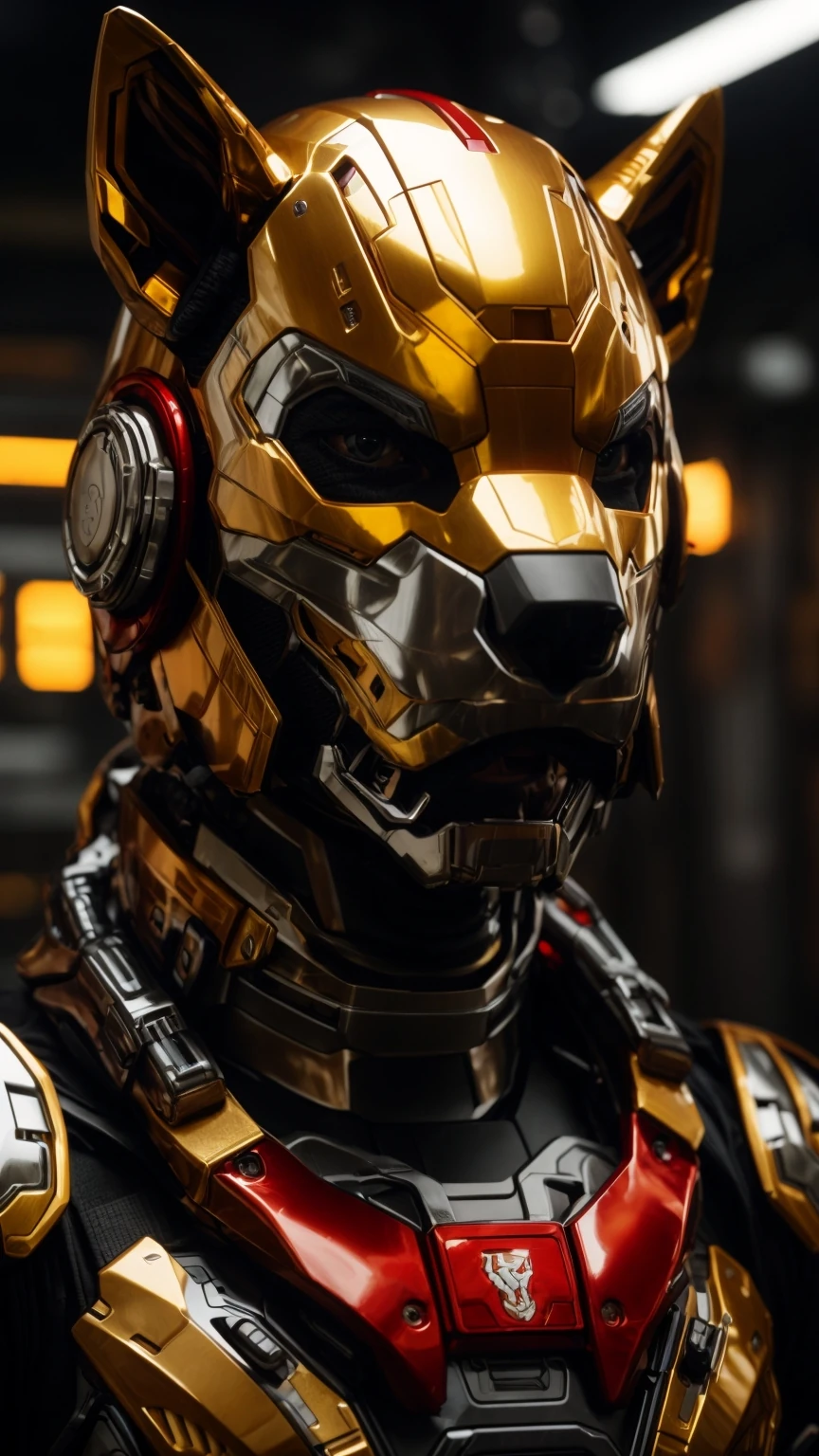 Cyberpunk Dog Armor Portrait