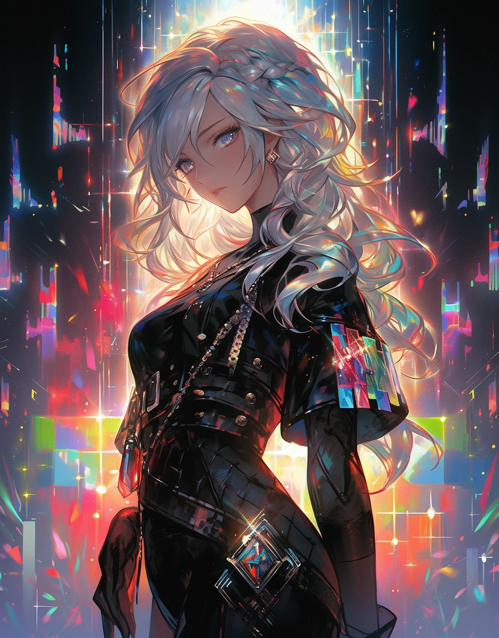 Woman White Hair Cyberpunk