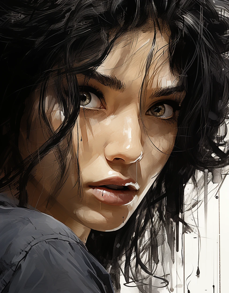 Anime Female Face Sketch
