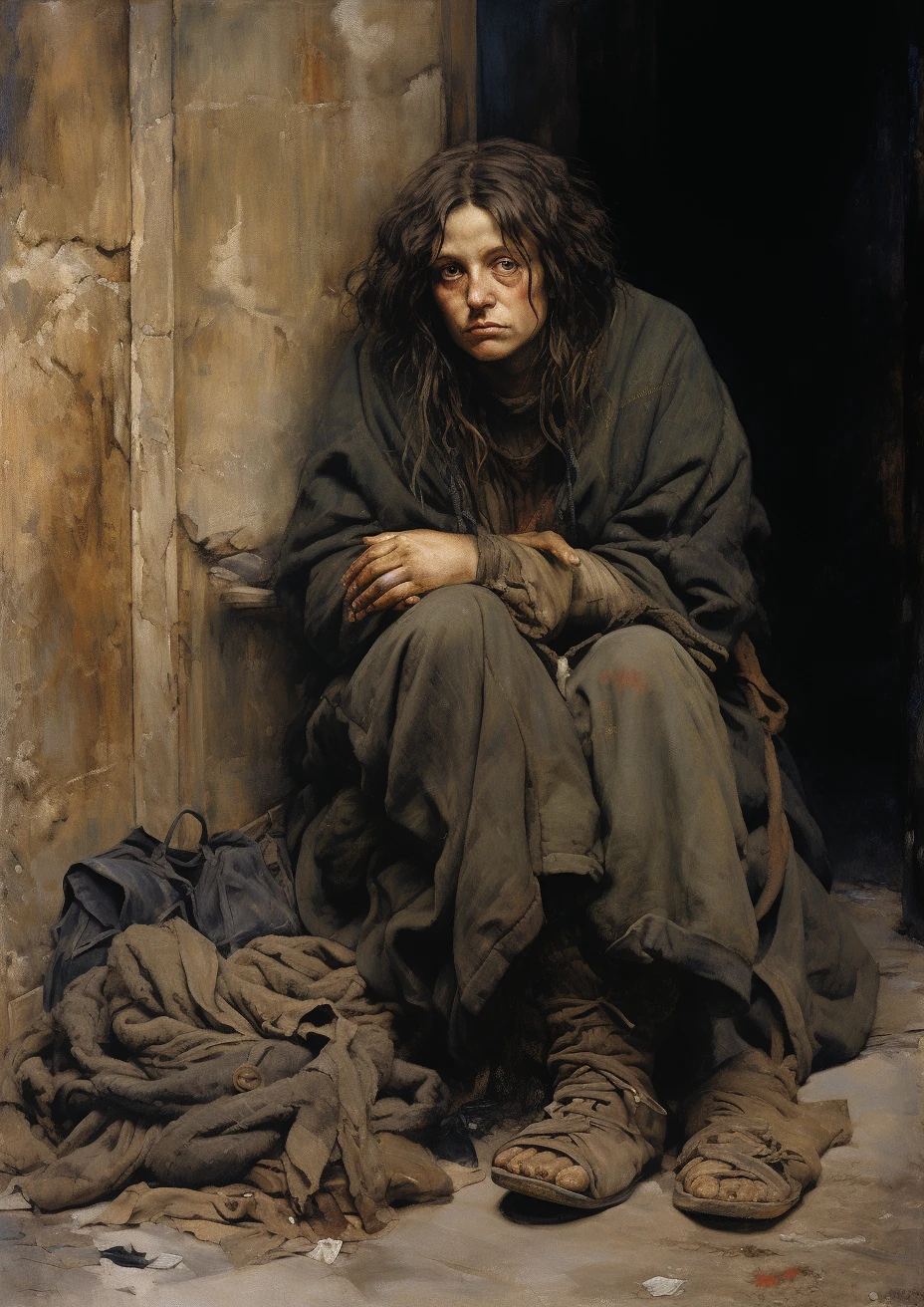 Mona Lisa Homeless Street