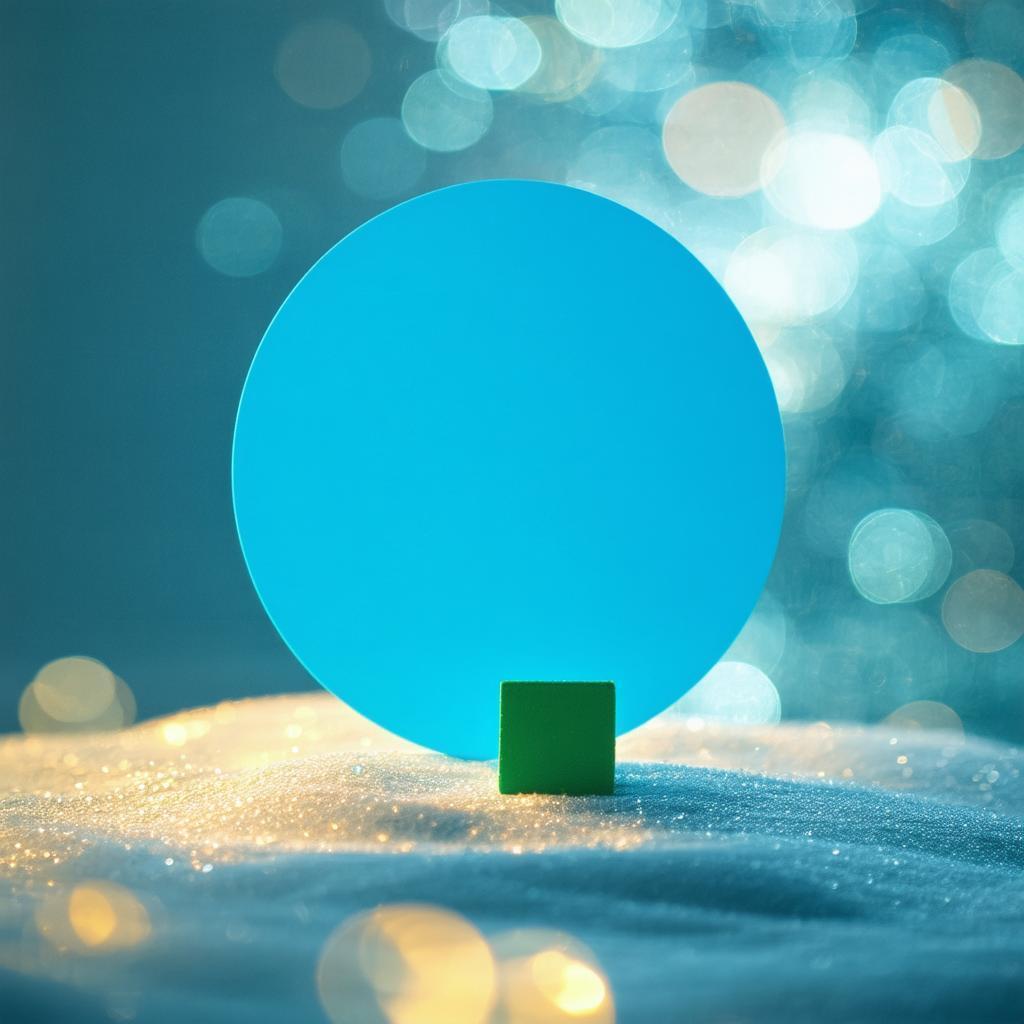 Blue Circle and Green Square in Cinematic Bokeh