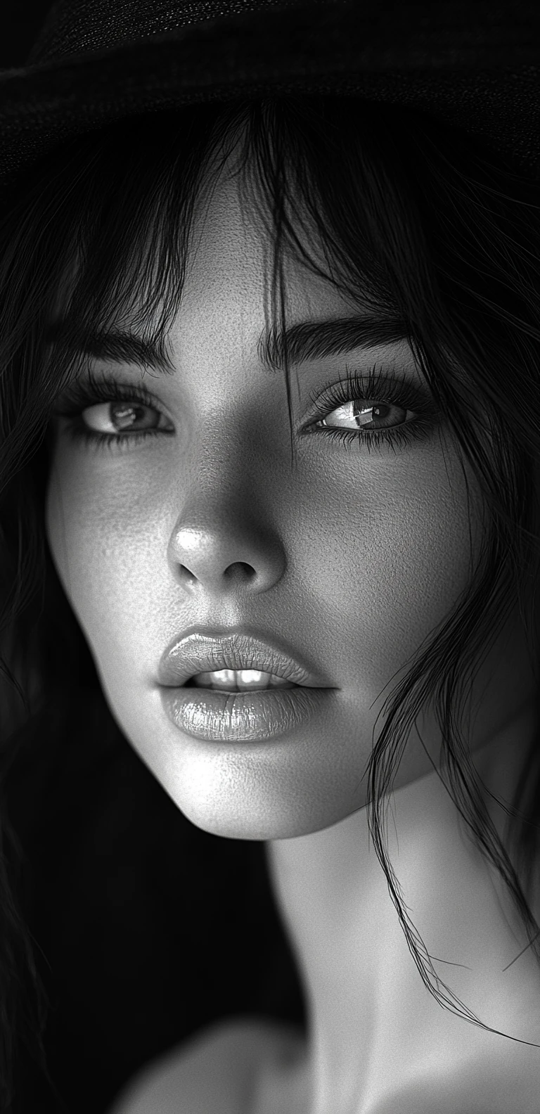 Woman Portrait Black White