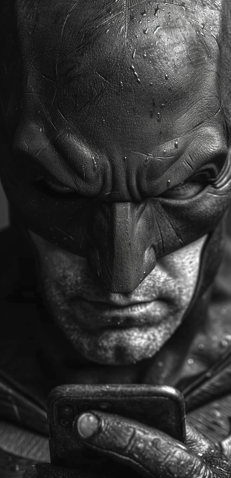 Batman Holding Phone Portrait