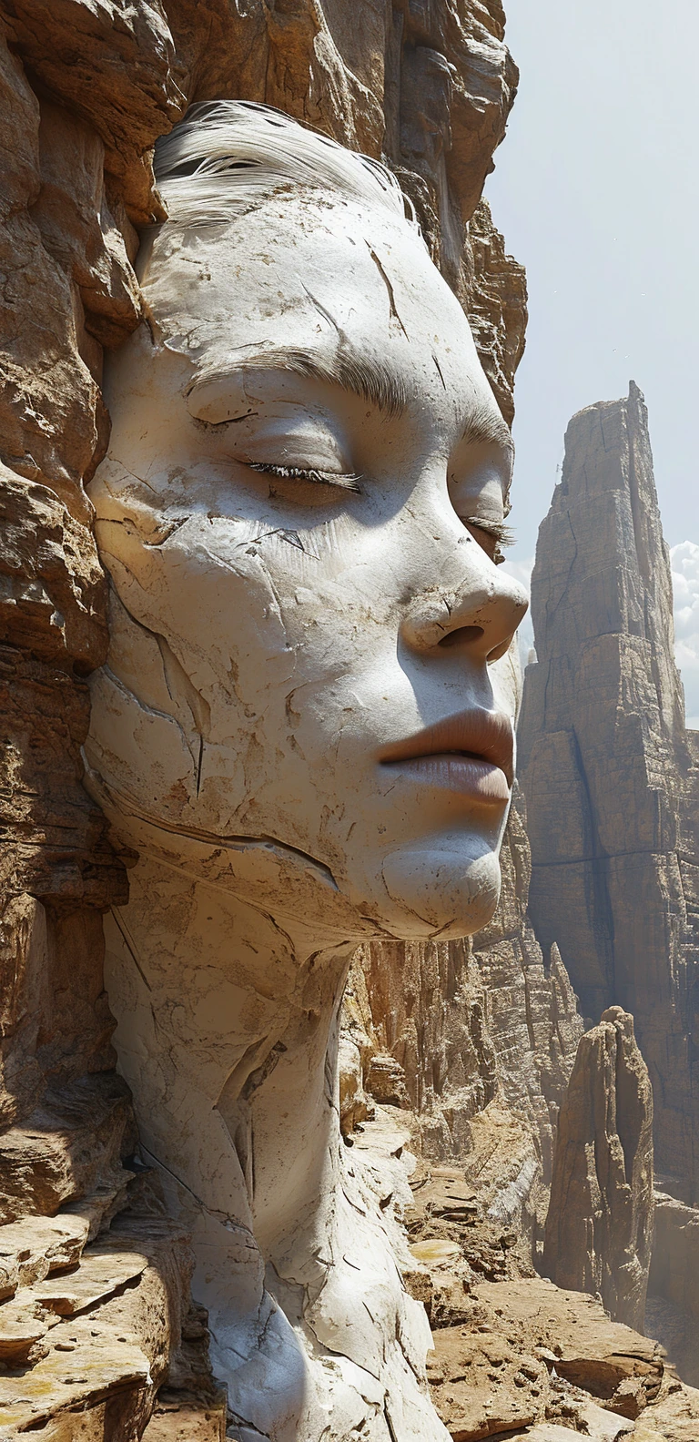 Art Statue Cliffs Concept