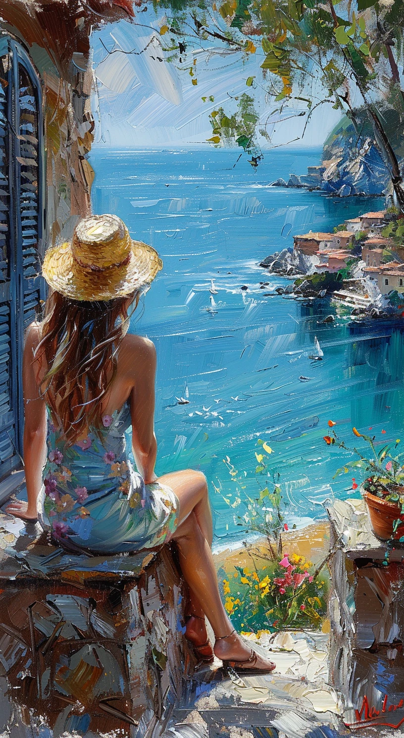 Woman Summer Hat Impressionist