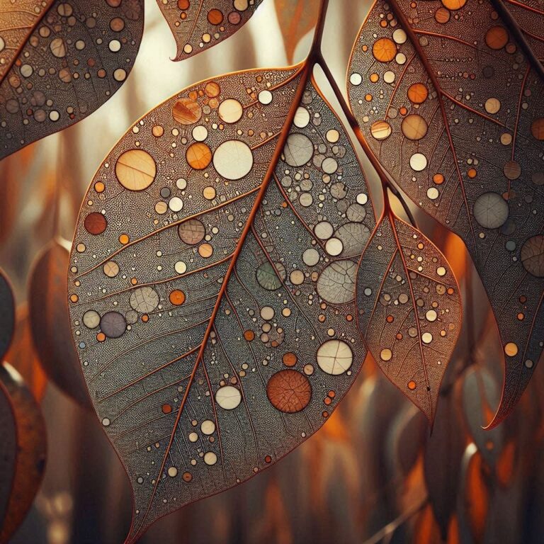 Close-Up of Eucalyptus Leaf and Weathered Branch